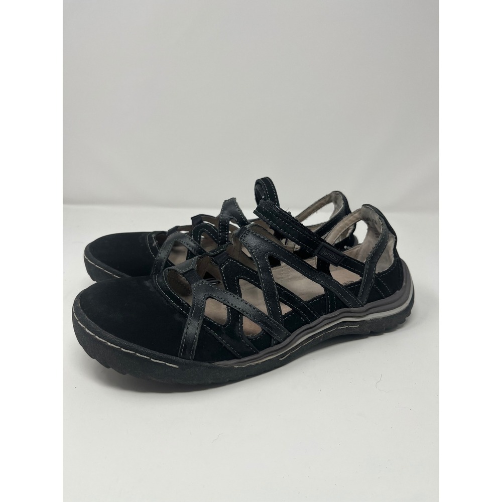 Jambu Tangerine Leather Cut Out Mary Jane Flats Memory Foam Women 8 Black Hiking